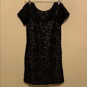 LOFT Lace black A-line dress